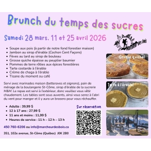 Temps des sucres forestier – Menu Brunch