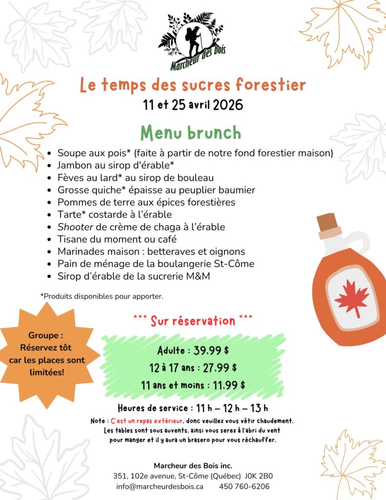 Menu Temps des sucres