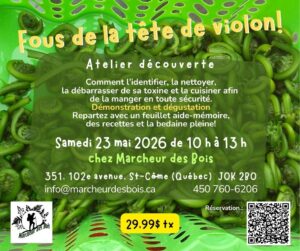 23 mai 2026 – Atelier découverte – Fous de la tête de violon!